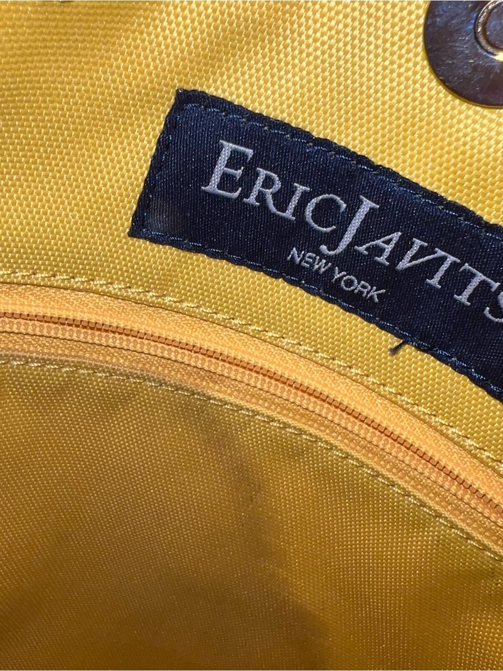 Eric Javits New York Navy Ivory Striped Squishee Tote Shoulder Bag Resort - Picture 9 of 12